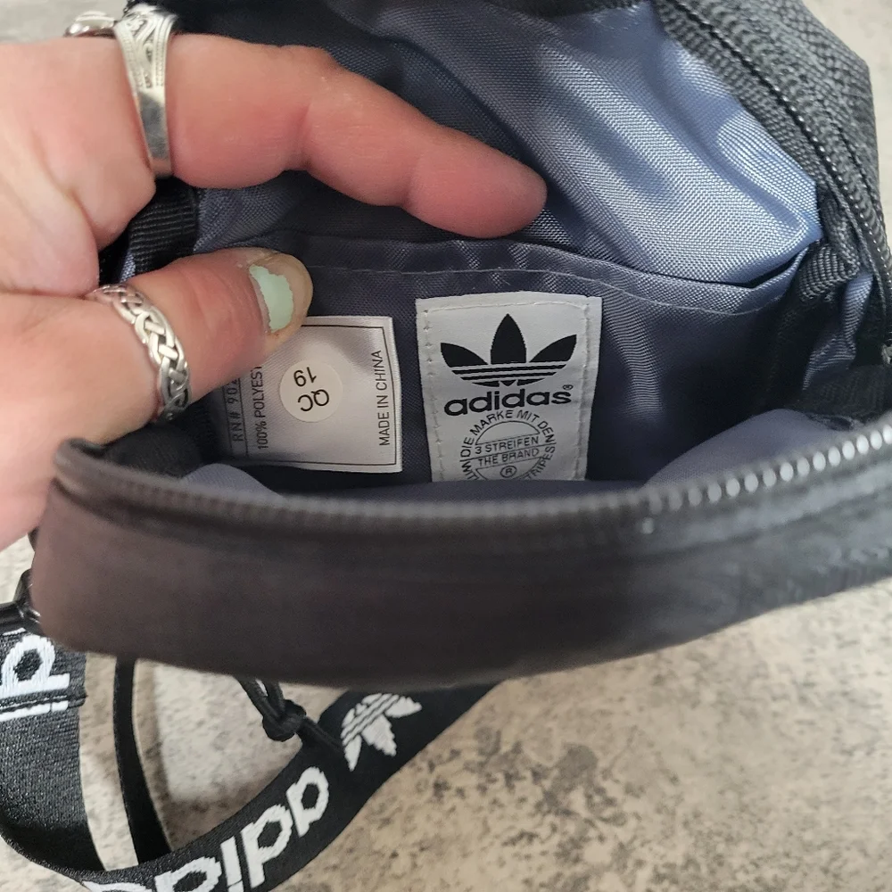 Adidas Originals Black Linear Core Festival Crossbody Bag One Size
